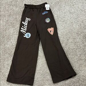 Women's Wide Leg Mickey Mouse Graphic Sweatpants - Brown from Target